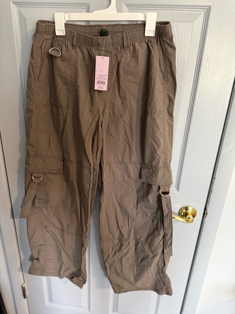 Target Pewter Gray Cargo Capris with Elastic Waist